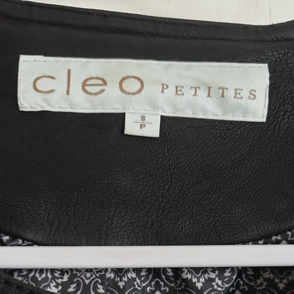 CLEO PETITES  Faux Leather Black Motor Jacket, Size Small. - Picture 4 of 5